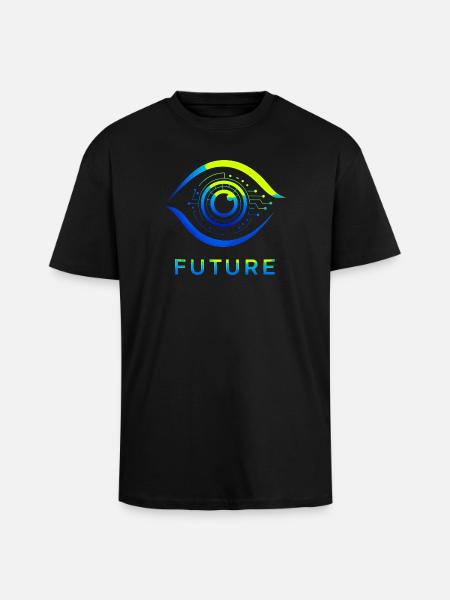 Futuristic Circle Technology Design - Unisex Oversized Heavyweight T-shirt - black