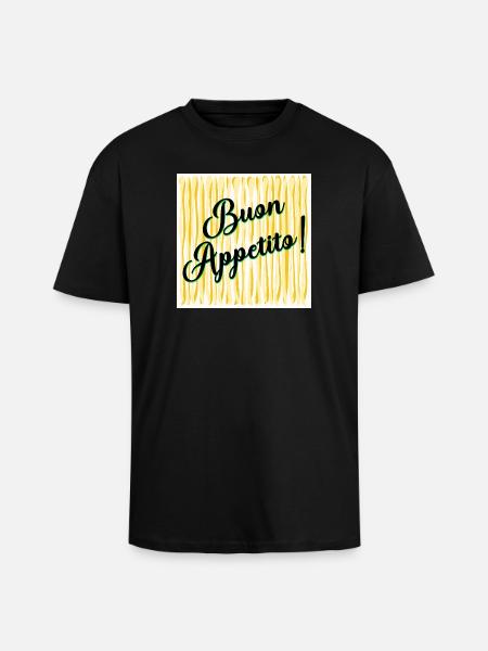 Spaghetti Bon appétit - T-shirt unisexe oversize épais - noir