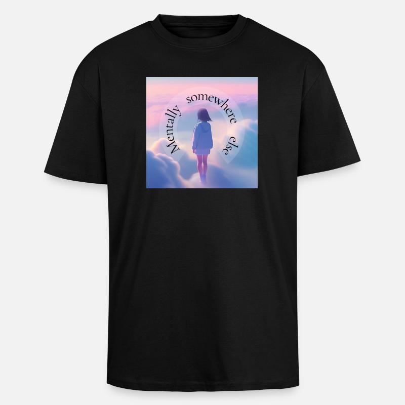 Mental Somewhere Else – Aesthetic Dreamscape - Oversized Heavyweight Unisex T-Shirt - Schwarz