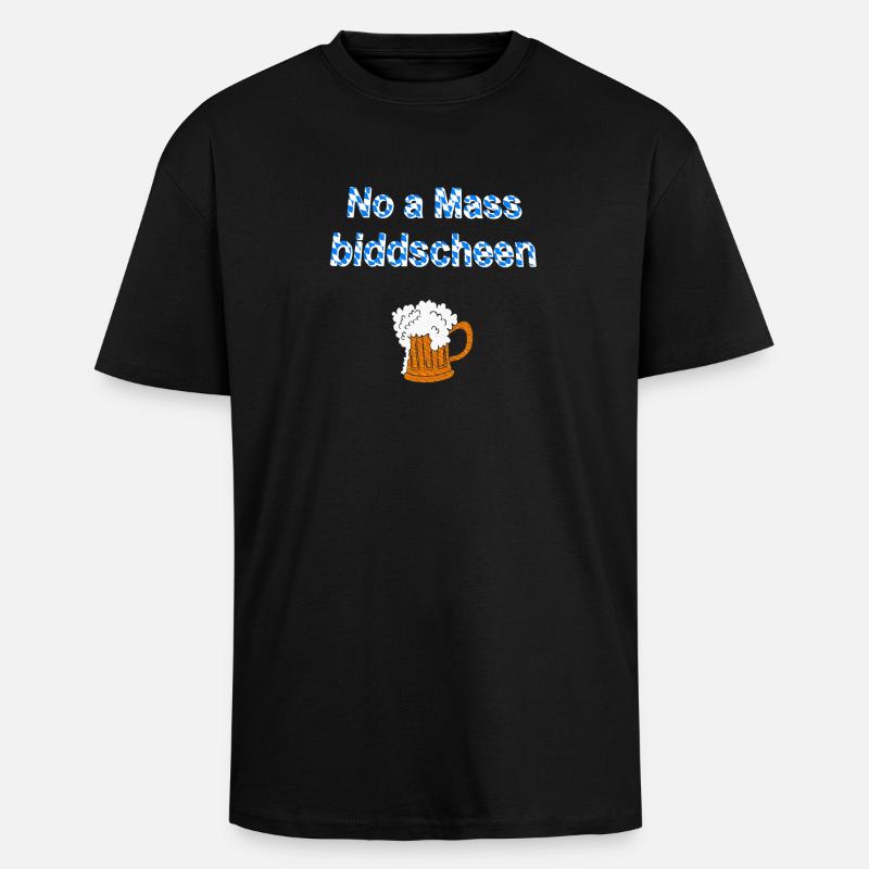 no a mass, bierglas, feste - Oversized Heavyweight Unisex T-Shirt - Schwarz