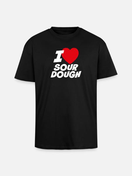 Ich liebe Sauerteig - Oversized Heavyweight Unisex T-Shirt - Schwarz