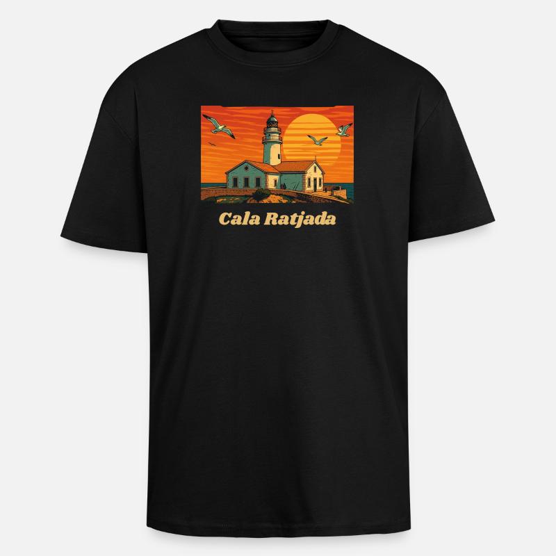 Cala Ratjada - Mallorca - Oversized Heavyweight Unisex T-Shirt - Schwarz