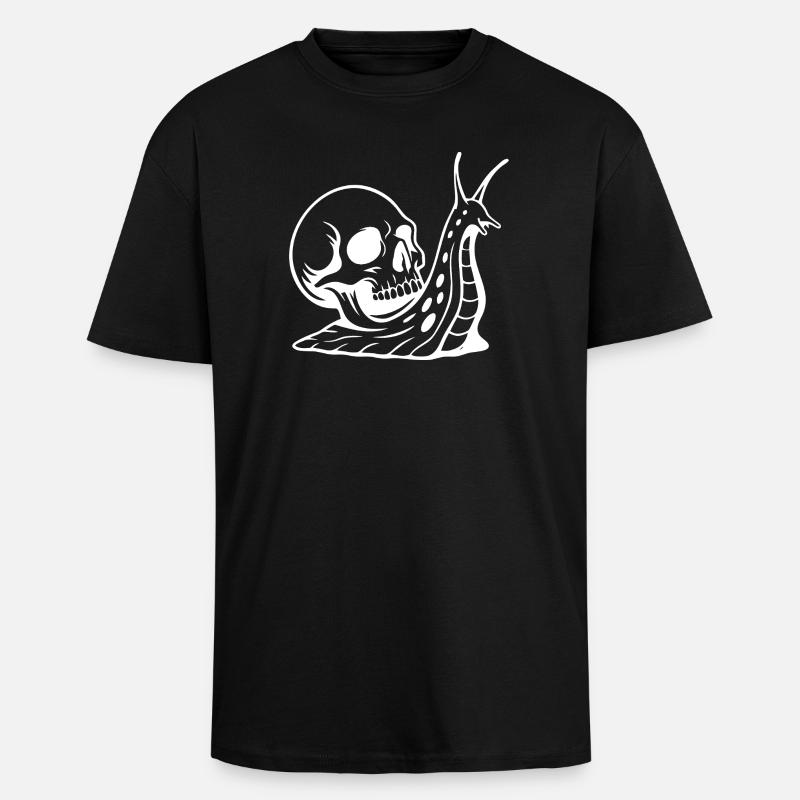 Gothic Skull with Serpent Design - Unisex Oversized Heavyweight T-shirt - black