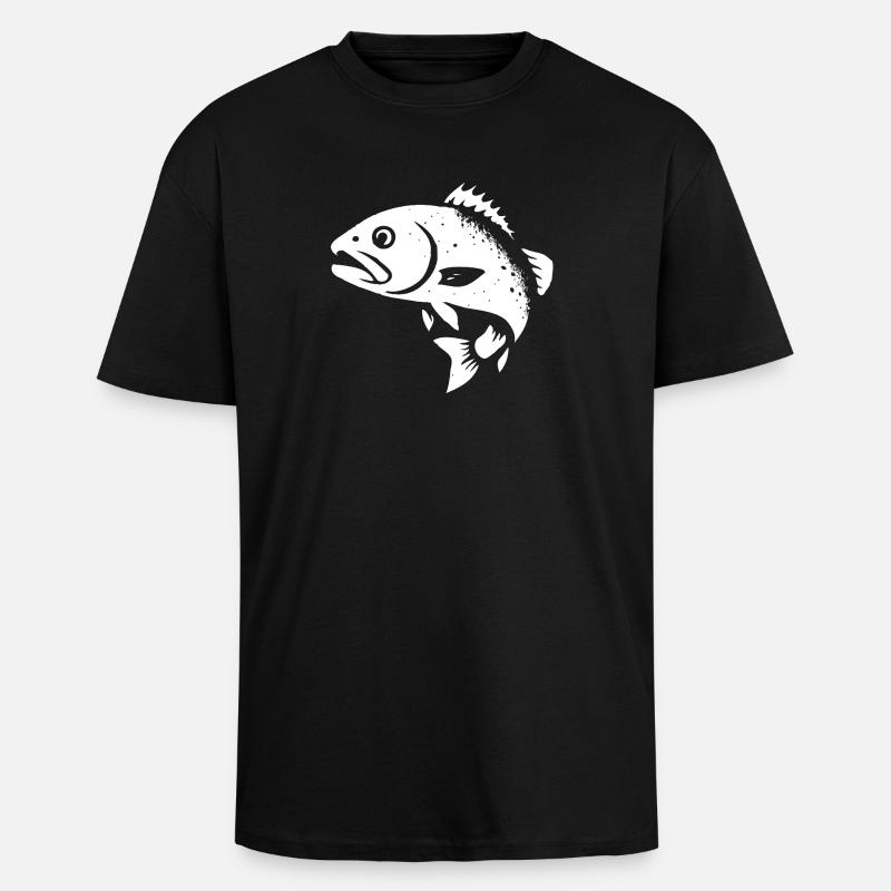 Zander and perch - Unisex Oversized Heavyweight T-shirt - black