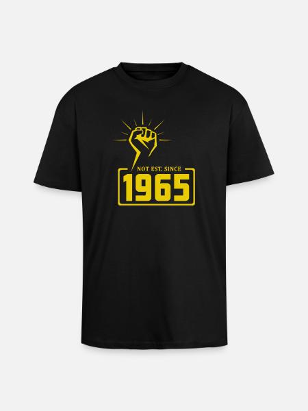 Retro Revolution 1965 T-Shirt Design - Unisex Oversized Heavyweight T-shirt - black