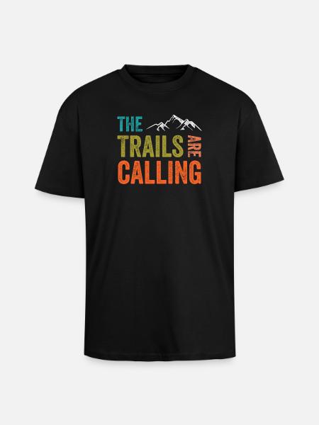 The Trails Are Calling - Unisex Oversized Heavyweight T-shirt - black