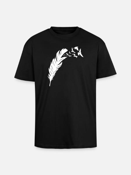 Feathered Freedom Bird Flight Design - Unisex Oversized Heavyweight T-shirt - black