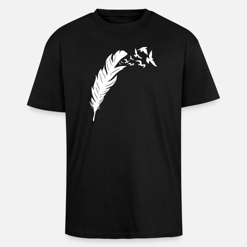 Feathered Freedom Bird Flight Design - Unisex Oversized Heavyweight T-shirt - black