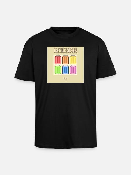 Inclusion Diversit Pride Fiert Suitcase - Unisex Oversized Heavyweight T-shirt - black