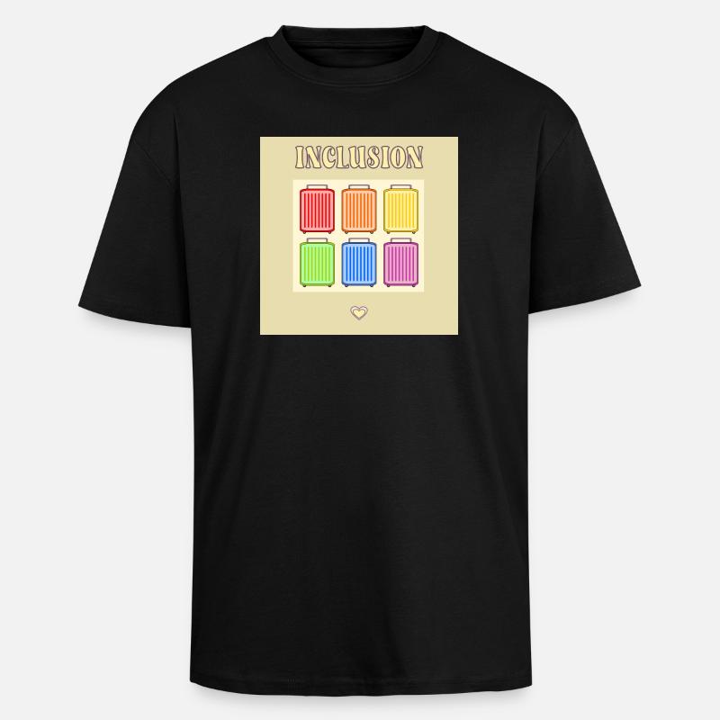 Inclusion Diversit Pride Fiert Valise - T-shirt unisexe oversize épais - noir