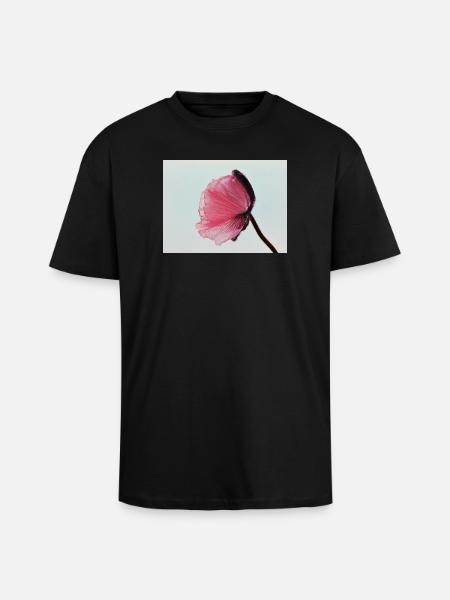Pink Poppy - Oversized Heavyweight Unisex T-Shirt - Schwarz