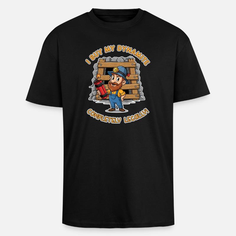 Dynamite Miner ! - Unisex Oversized Heavyweight T-shirt - black