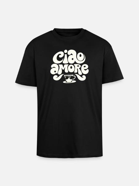 Ciao Amore Cappuccino - Unisex Oversized Heavyweight T-shirt - black