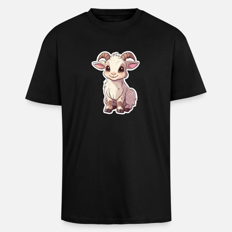 Ziege - Oversized Heavyweight Unisex T-Shirt - Schwarz