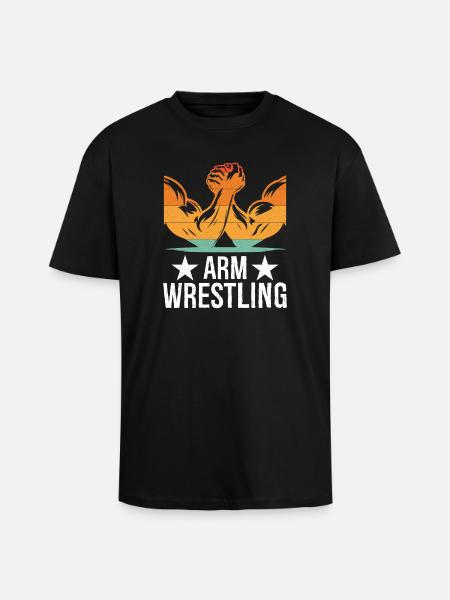 Arm Wrestling Tee - Oversized Heavyweight Unisex T-Shirt - Schwarz