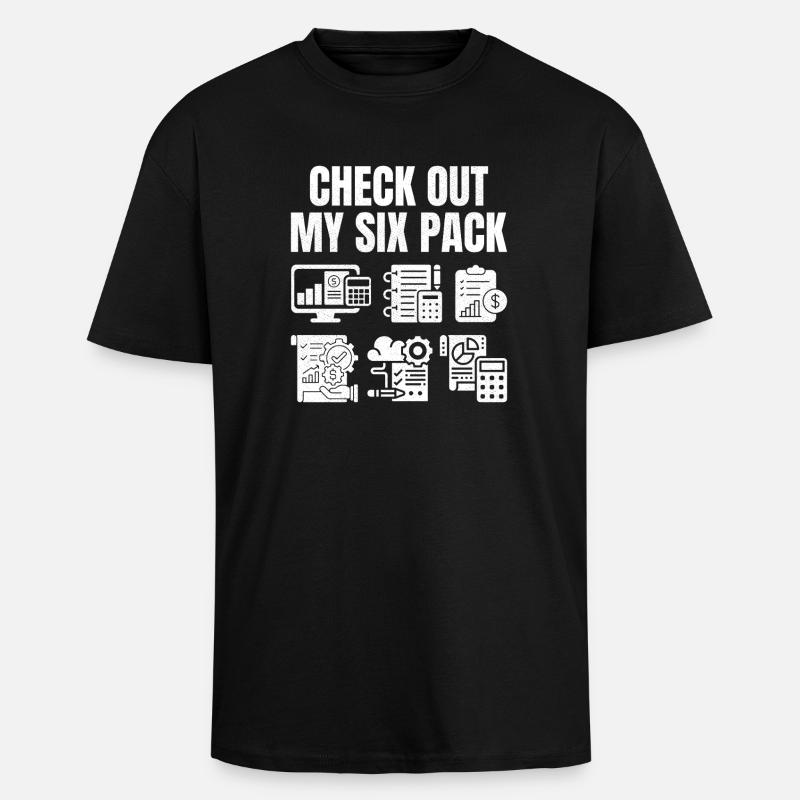 Check out my six Pack  - Oversized Heavyweight Unisex T-Shirt - Schwarz