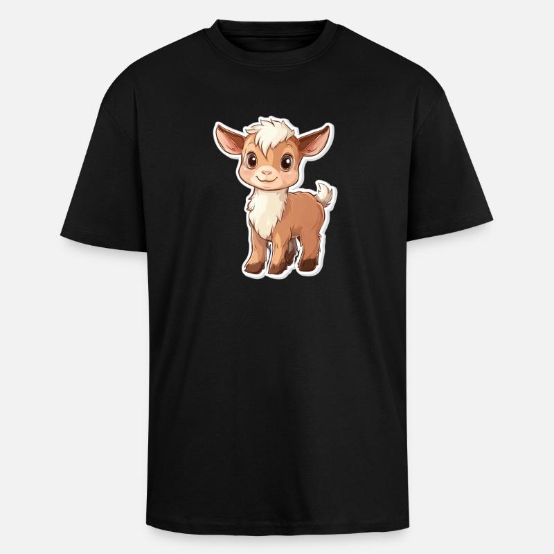 Ziege - Oversized Heavyweight Unisex T-Shirt - Schwarz