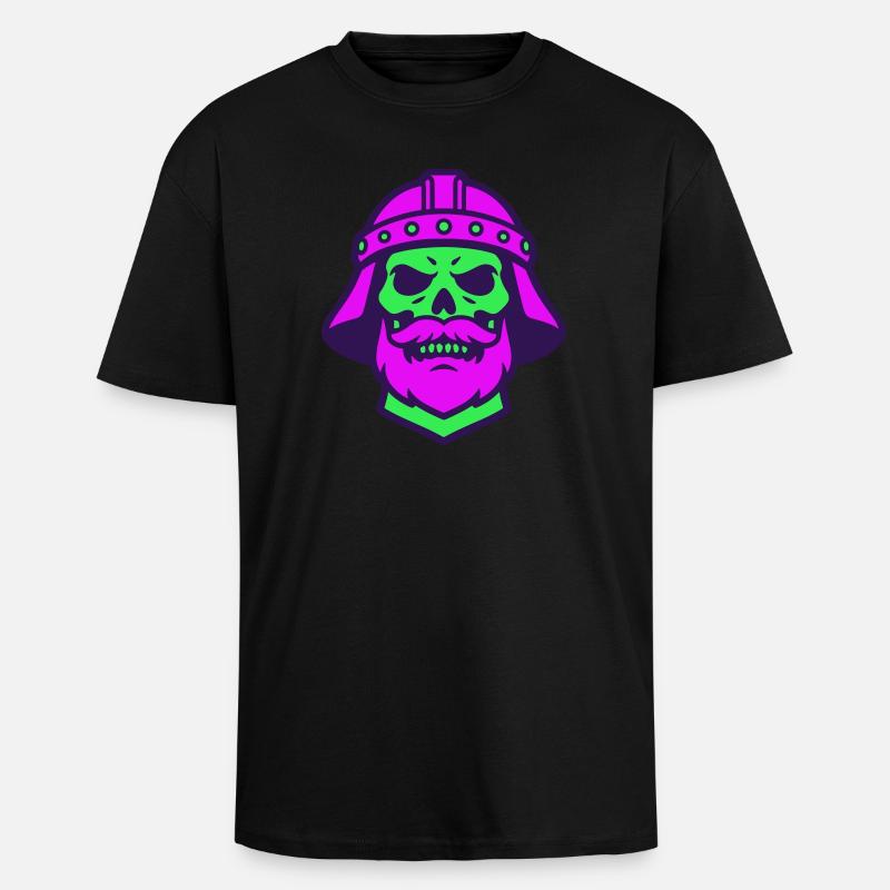 Skull Warrior Pop Art - Oversized Heavyweight Unisex T-Shirt - Schwarz