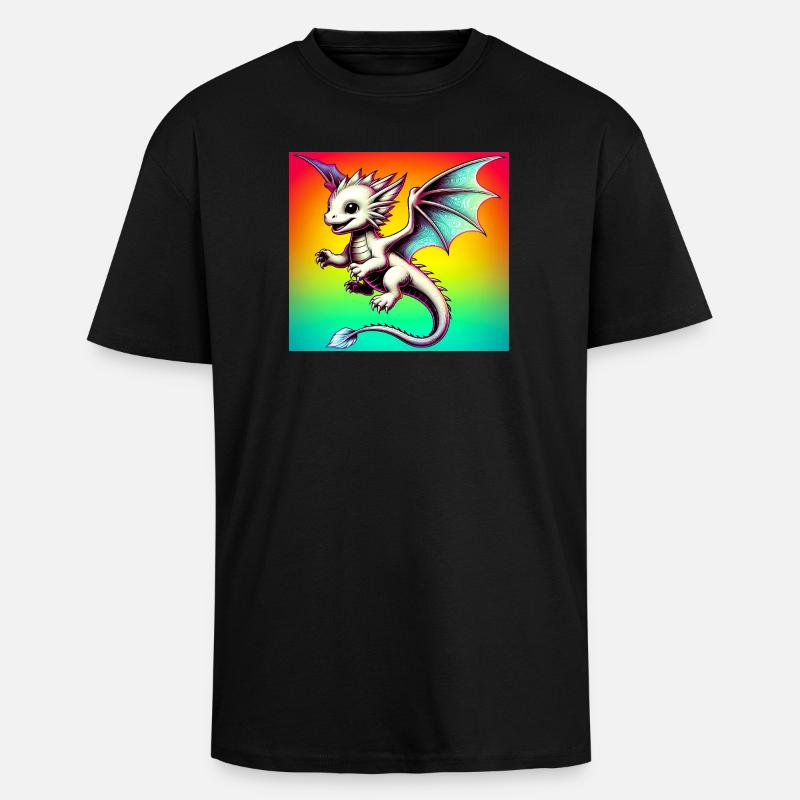Drache - Oversized Heavyweight Unisex T-Shirt - Schwarz