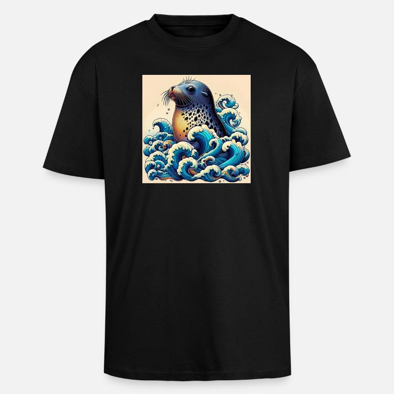 Siegel - Oversized Heavyweight Unisex T-Shirt - Schwarz