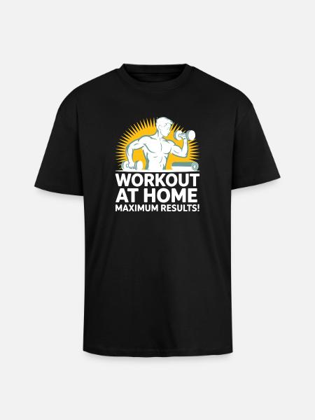 Fitness Motivation Home Workout Design - Unisex Oversized Heavyweight T-shirt - black