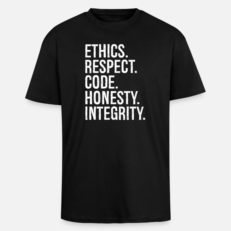 ethics respect code honesty integrity - Unisex Oversized Heavyweight T-shirt - black
