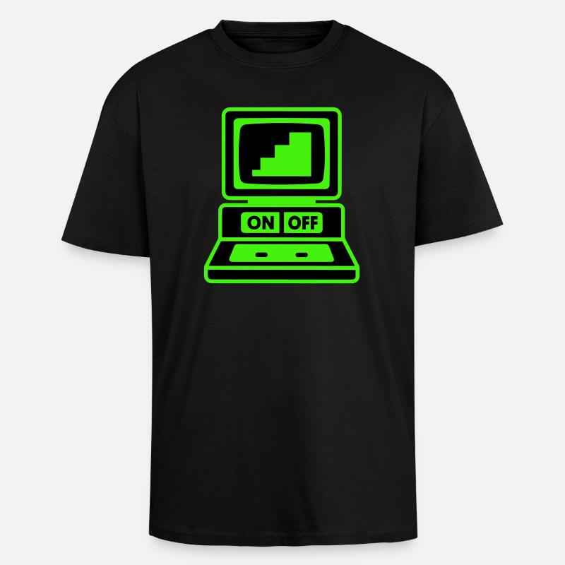 Computer Minimal Pop Art - Unisex Oversized Heavyweight T-shirt - black