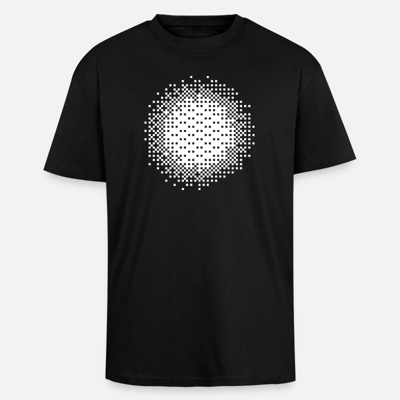 Geometric Dot Pattern design - Unisex Oversized Heavyweight T-shirt - black
