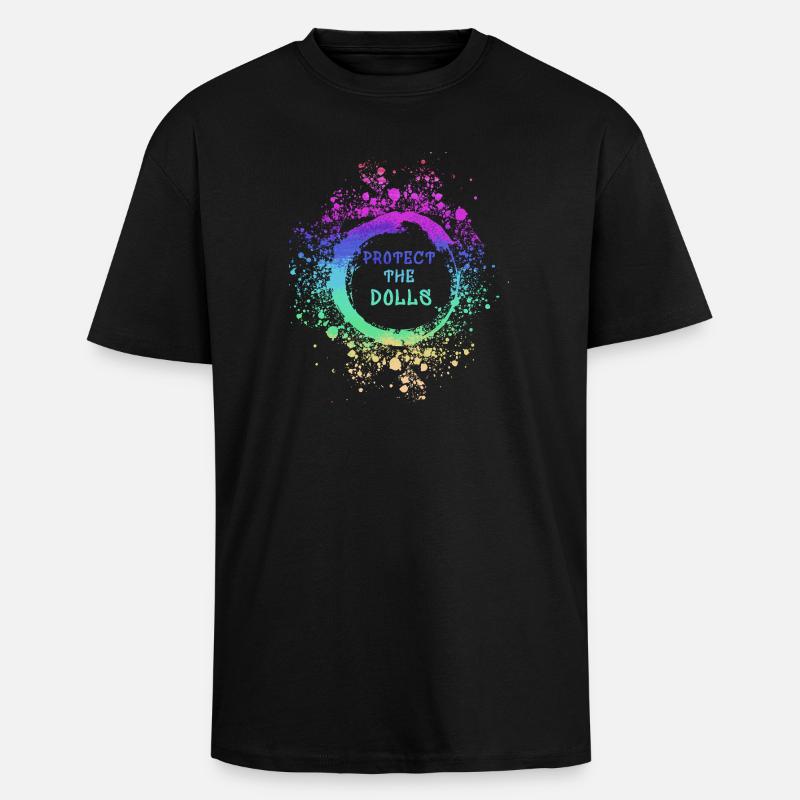 trans, pride, LGBT,regenbogen, protect the dolls - Oversized Heavyweight Unisex T-Shirt - Schwarz