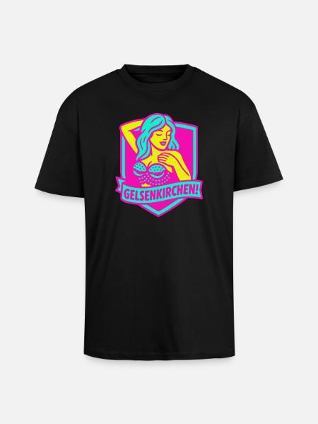 Gelsenkirchen Superstar in pink - Unisex Oversized Heavyweight T-shirt - black