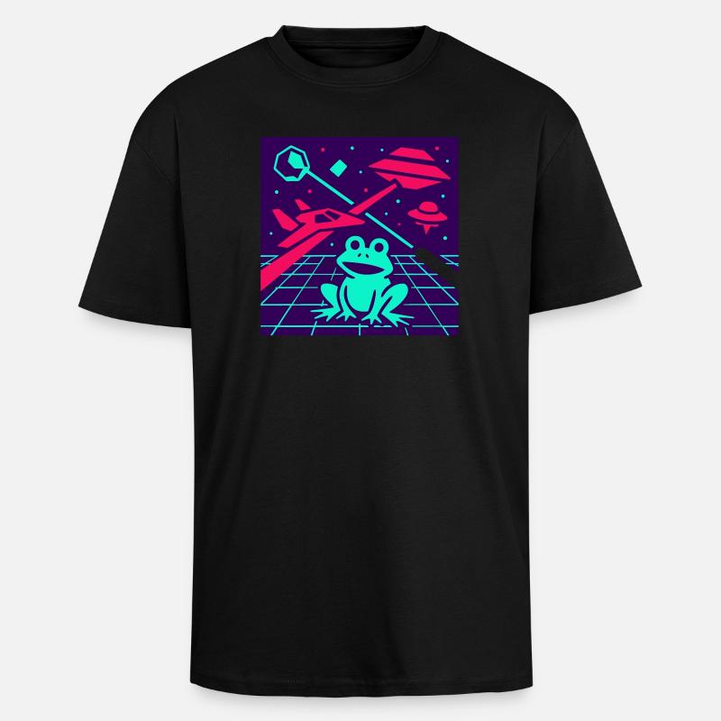 Grenouille de l’espace - T-shirt unisexe oversize épais - noir