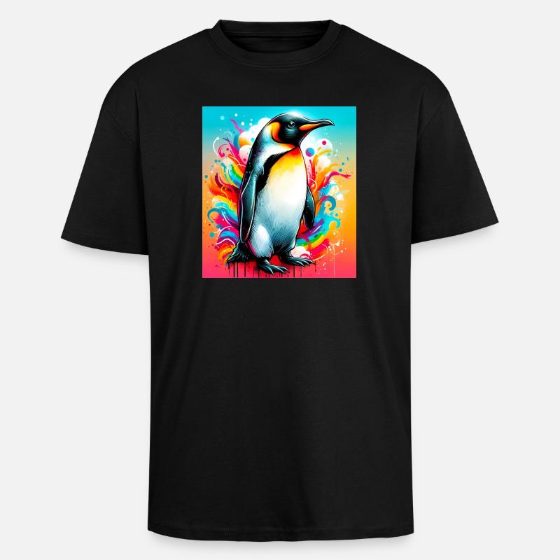 pingouin - T-shirt unisexe oversize épais - noir