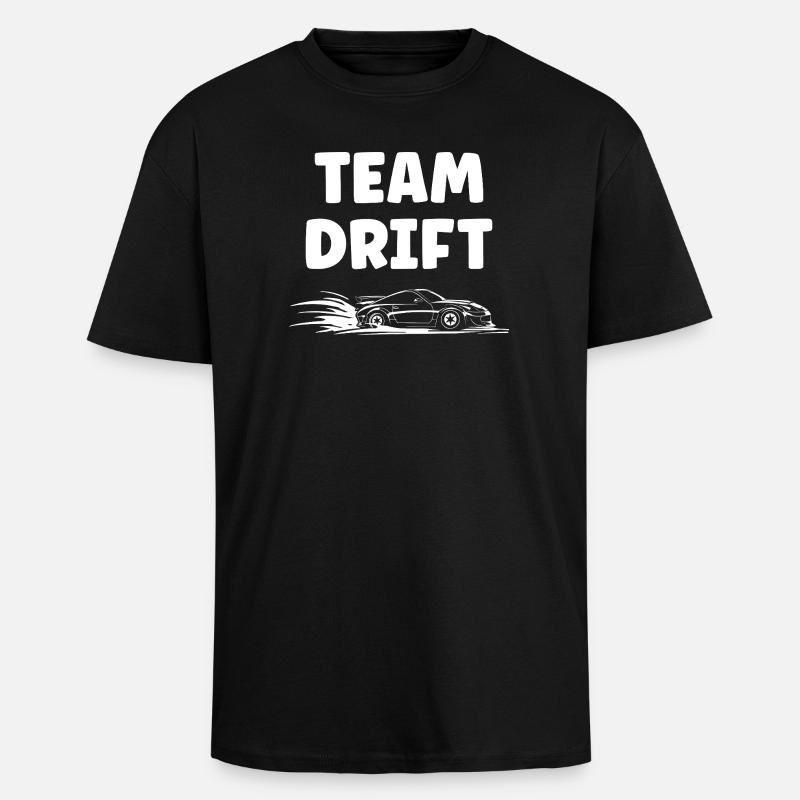Design Voiture Drift Énergique - T-shirt unisexe oversize épais - noir