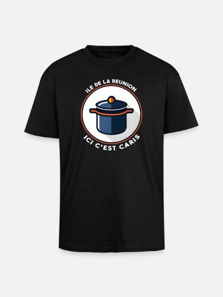 Here it's Caris Creole Reunion Island - Unisex Oversized Heavyweight T-shirt - black