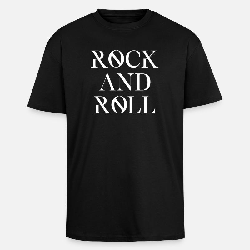 Rock'n'Roll Typografie Design - Oversized Heavyweight Unisex T-Shirt - Schwarz