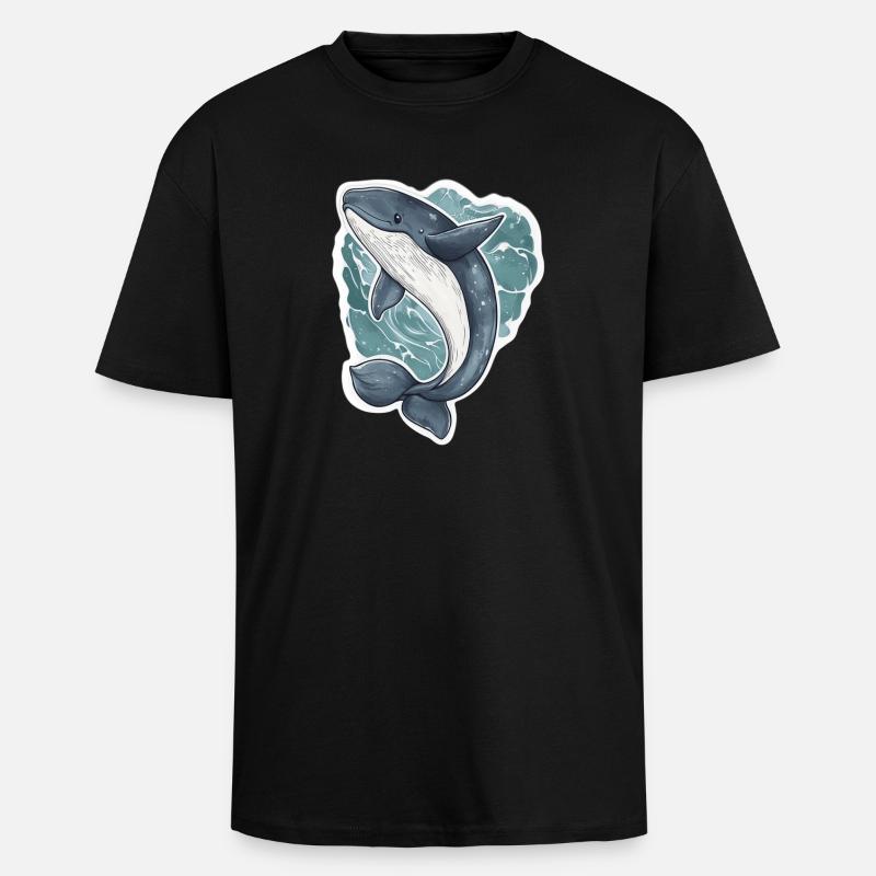 Wal - Oversized Heavyweight Unisex T-Shirt - Schwarz