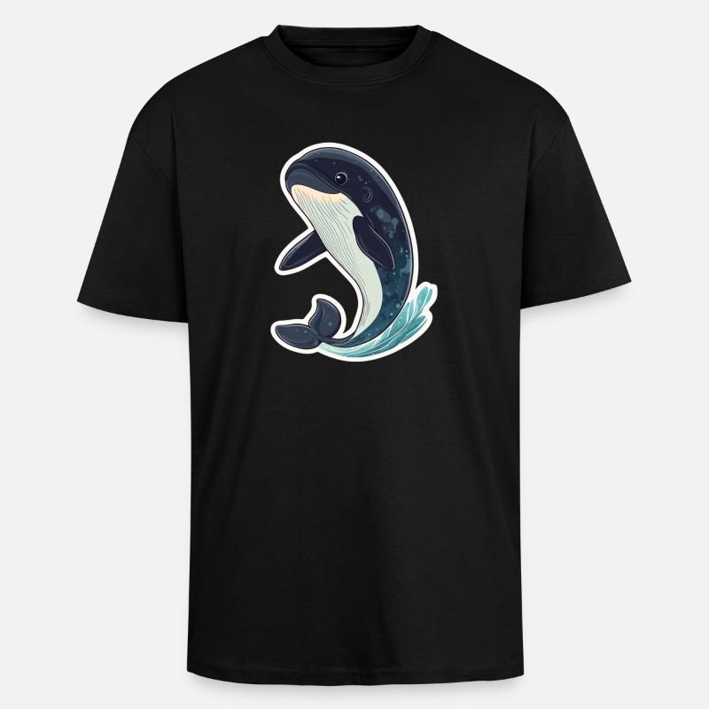 Wal - Oversized Heavyweight Unisex T-Shirt - Schwarz