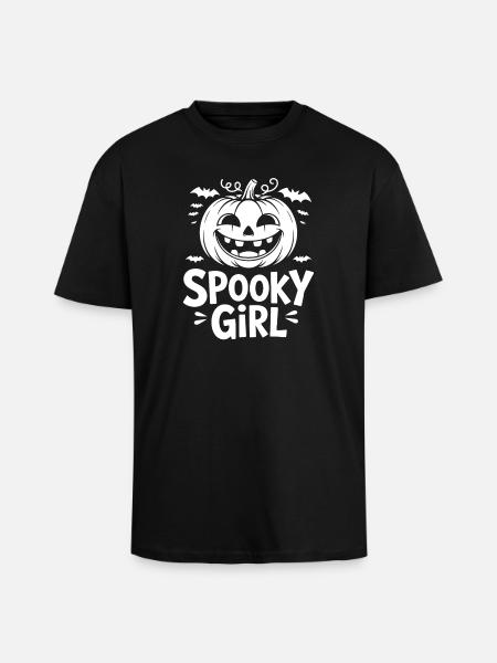 Masque citrouille effrayant pour Halloween - T-shirt unisexe oversize épais - noir