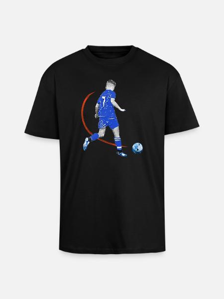 Soccer player with ball - Unisex Oversized Heavyweight T-shirt - black