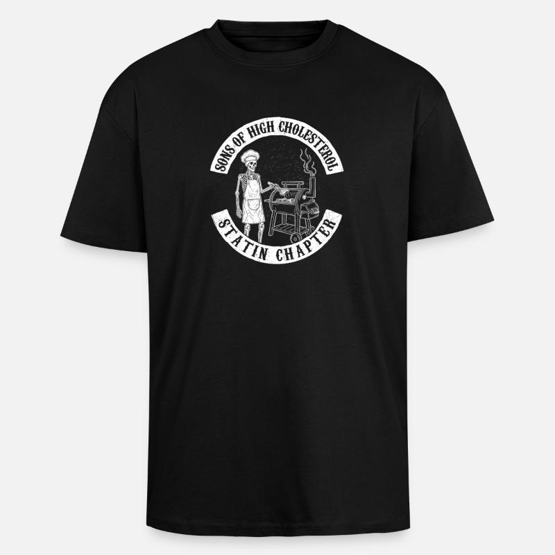Fils D’hypercholestérolémie Drôle BBQ Fumeur - T-shirt unisexe oversize épais - noir