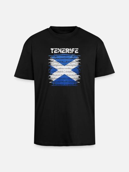 Tenerife flag illustration - Unisex Oversized Heavyweight T-shirt - black
