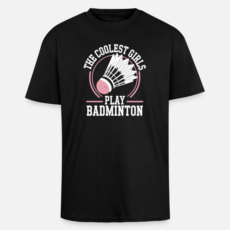 Badminton Mädchen - Oversized Heavyweight Unisex T-Shirt - Schwarz