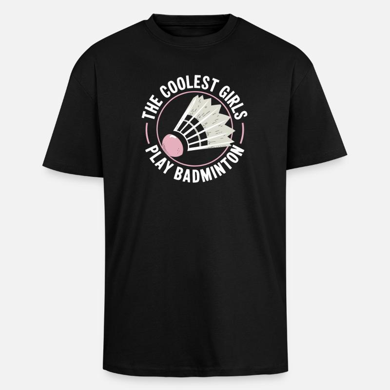 Conception de filles de badminton - T-shirt unisexe oversize épais - noir