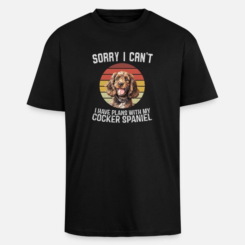 Cocker Spaniel Citation humoristique Design - T-shirt unisexe oversize épais - noir