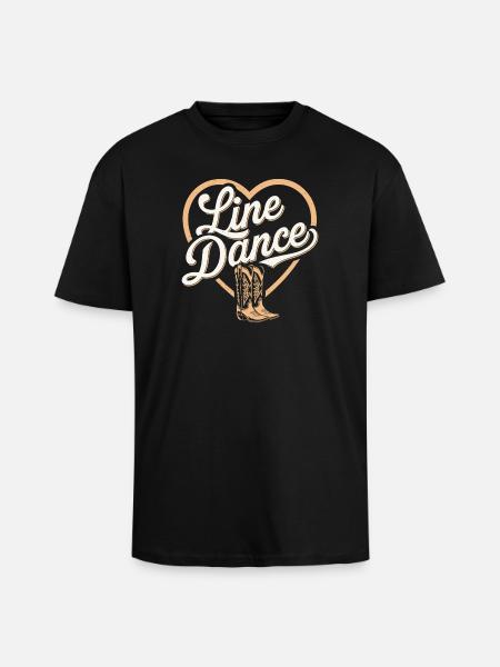 Country &amp; Line Dance Motif - Unisex Oversized Heavyweight T-shirt - black
