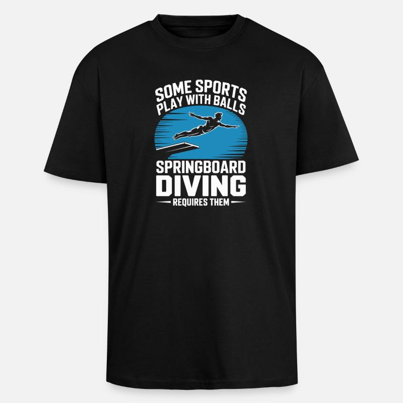 Kunstspringen Turmspringer Sprungbrett - Oversized Heavyweight Unisex T-Shirt - Schwarz