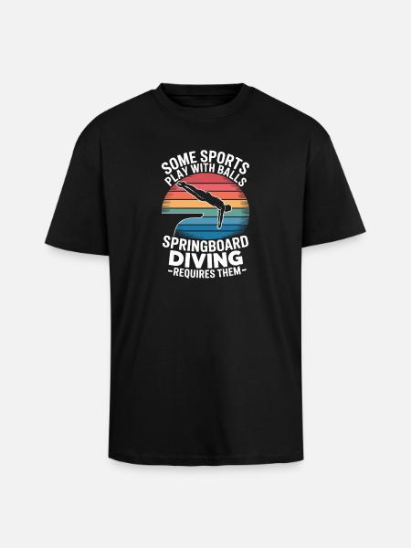Diving diving board - Unisex Oversized Heavyweight T-shirt - black