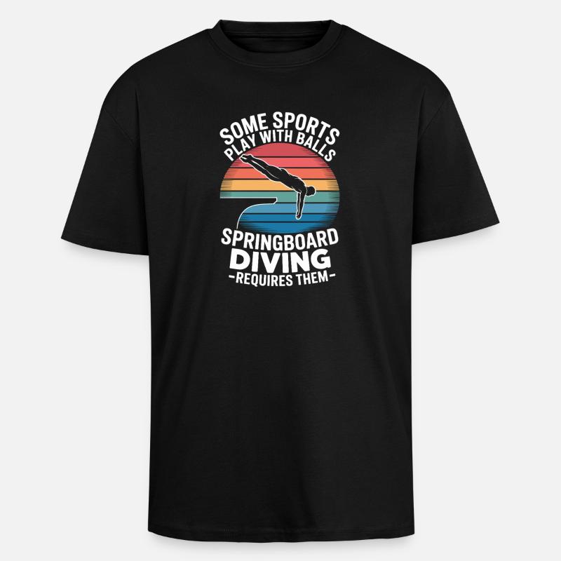 Kunstspringen Turmspringer Sprungbrett - Oversized Heavyweight Unisex T-Shirt - Schwarz