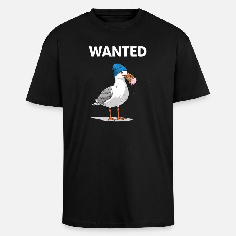 Gesucht Möwe Eiscreme Abenteuer - T-shirt unisexe oversize épais - noir