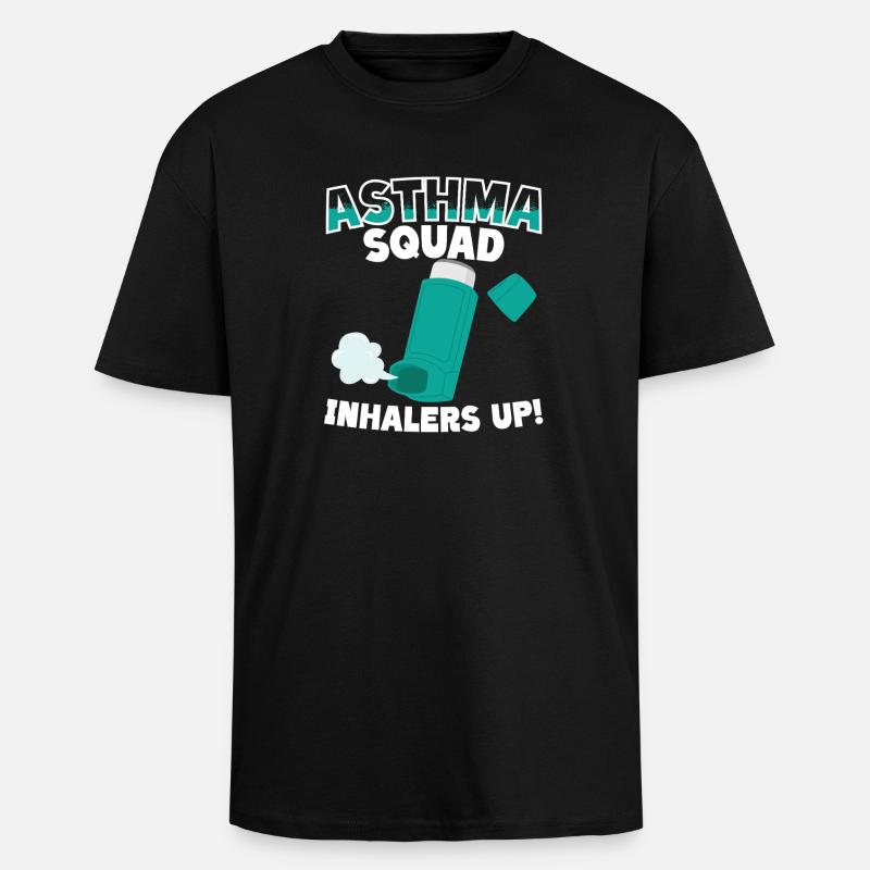 Asthma Squad Inhalers Up Asthmatics - Unisex Oversized Heavyweight T-shirt - black